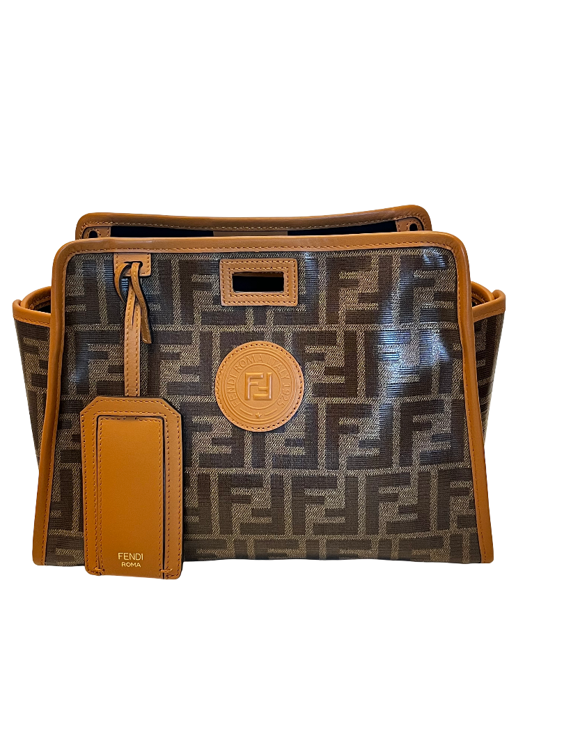Fendi Peekaboo Defender Zucca Coated Canvas Small