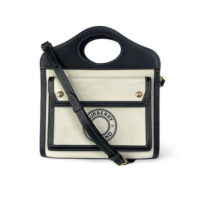 Burberry Pocket Bag Check Canvas and Leather Mini