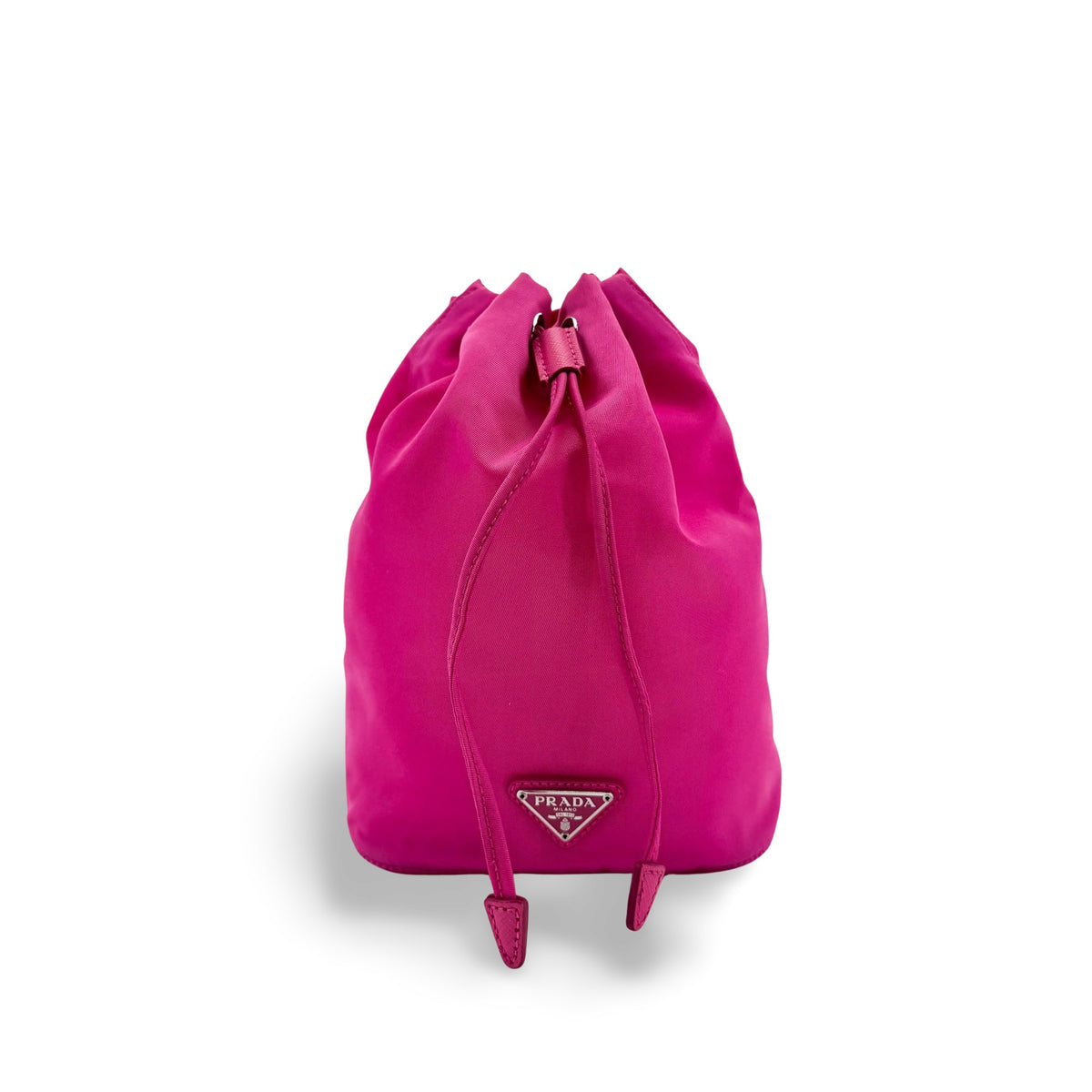 Prada Drawstring Wristlet Bucket Tessuto Small