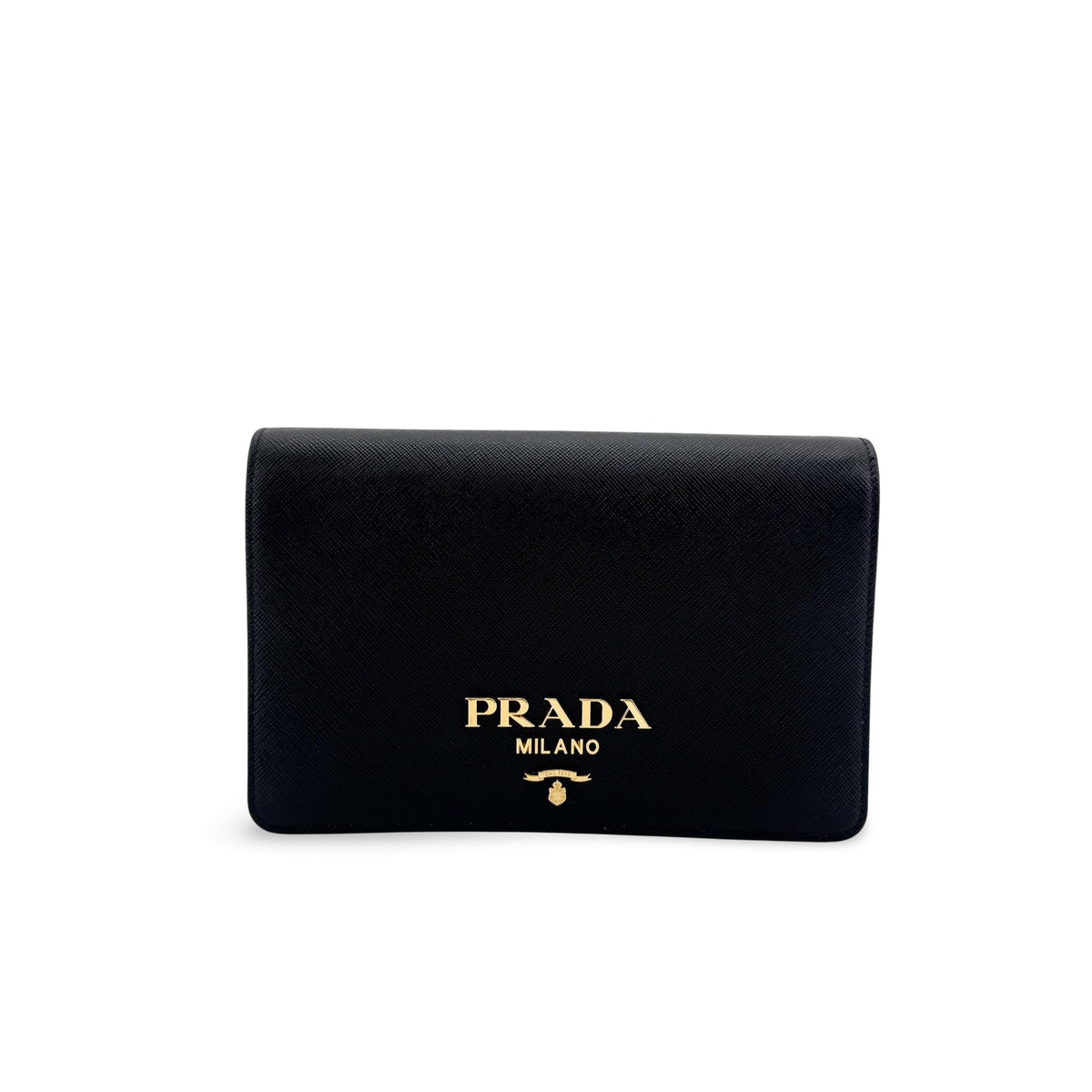 Prada Flap Card Case on Chain Saffiano Leather Product Image