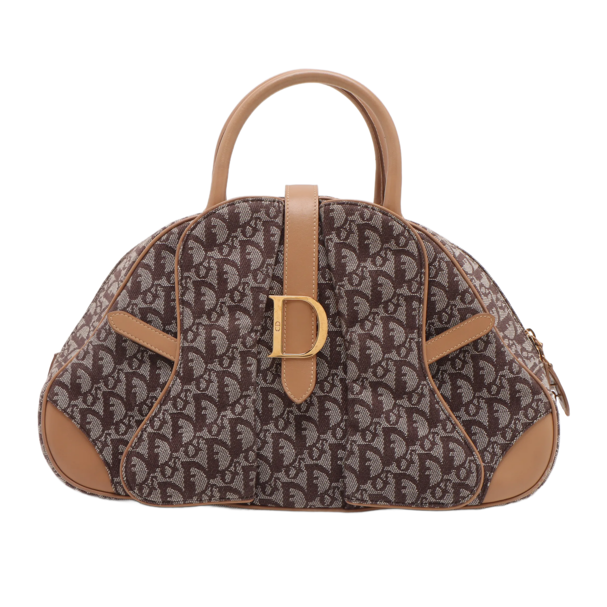 Christian Dior Vintage Saddle Bowler Trotter Canvas Large