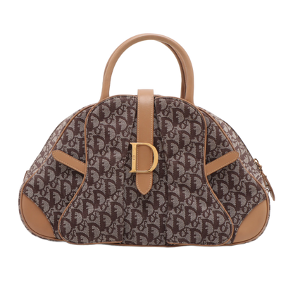 Christian Dior Vintage Saddle Bowler Trotter Canvas Large