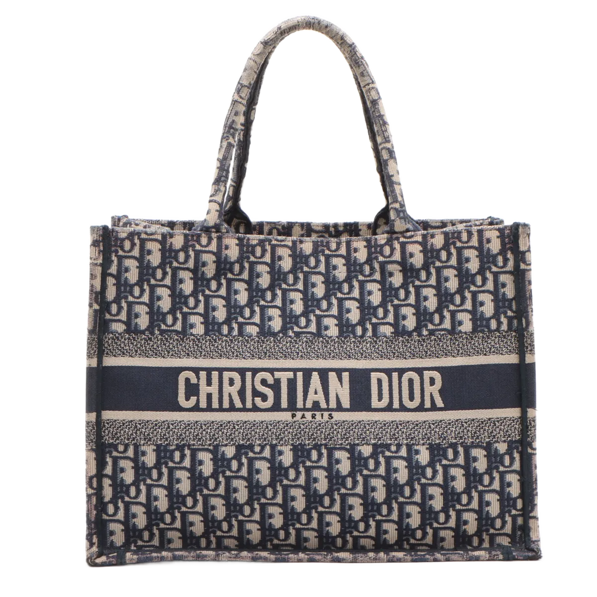 Christian Dior Book Tote Houndstooth Canvas Medium