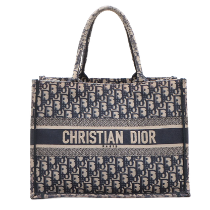 Christian Dior Book Tote Houndstooth Canvas Medium