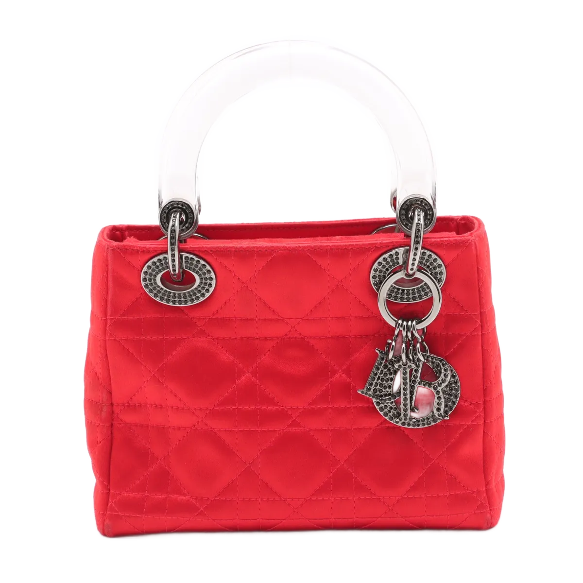 Christian Dior Lady Dior Crystal Embellished Cannage Quilt Satin Mini