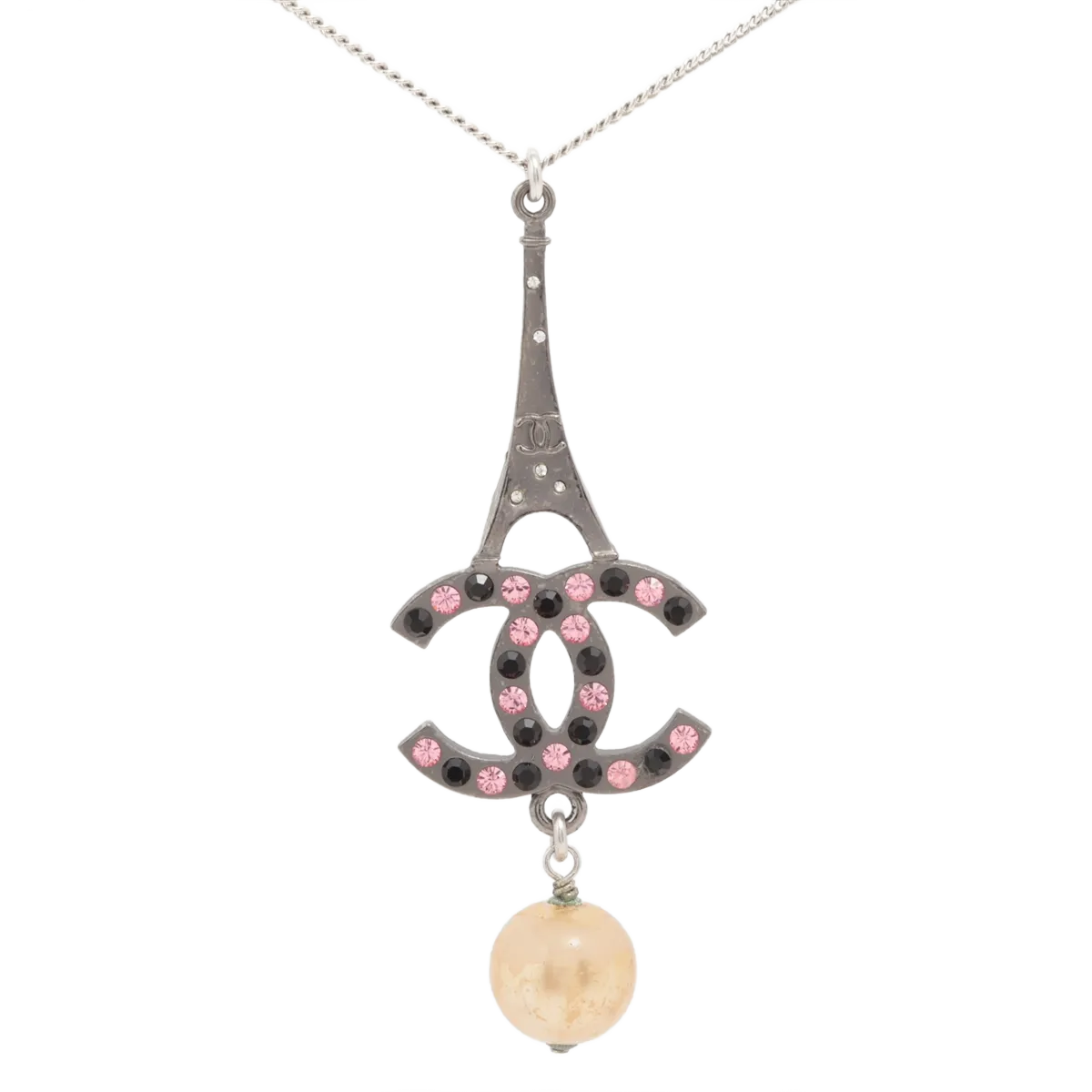 Chanel CC Paris Button Pendant Metal 21 cm