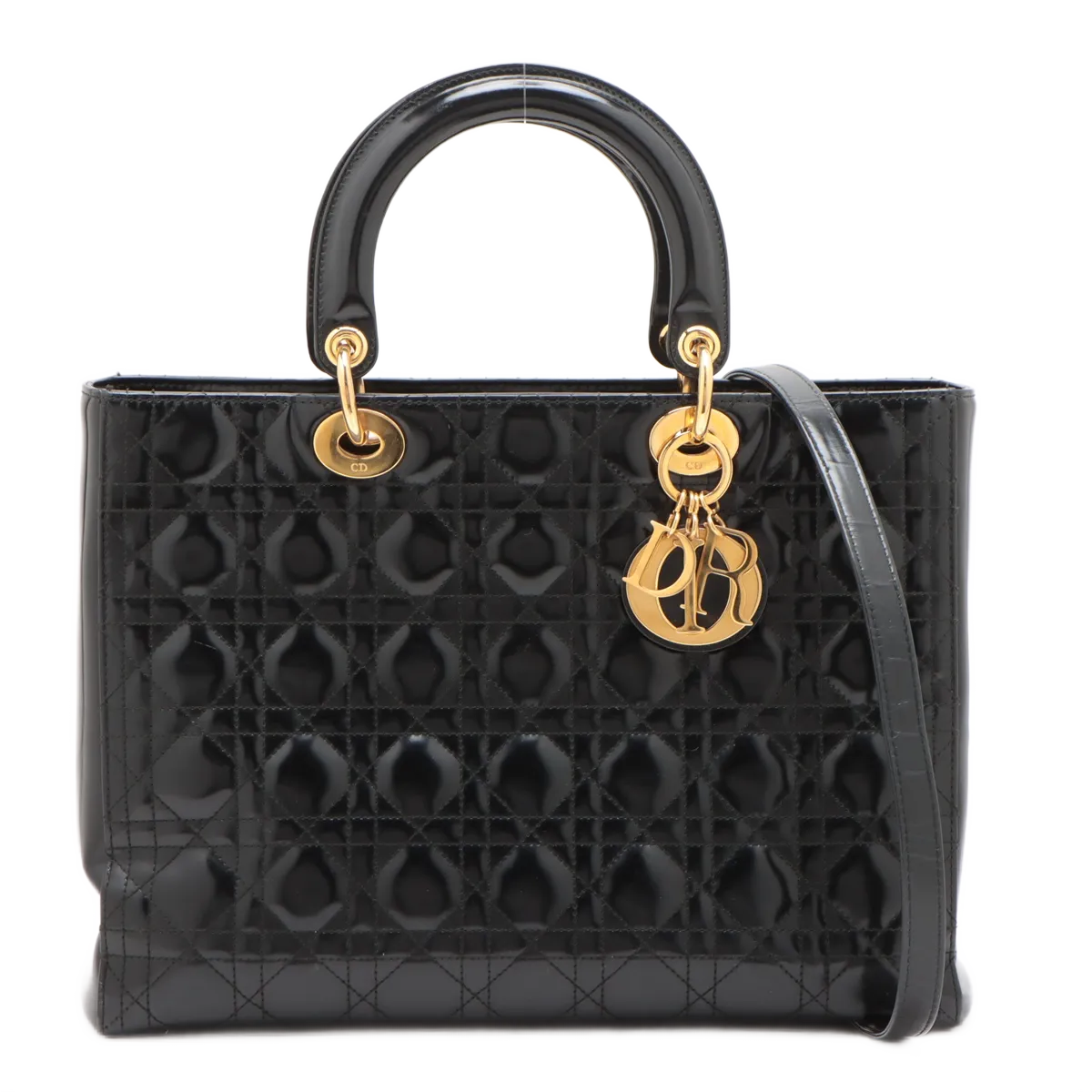 Christian Dior Vintage Lady Dior Patent Medium