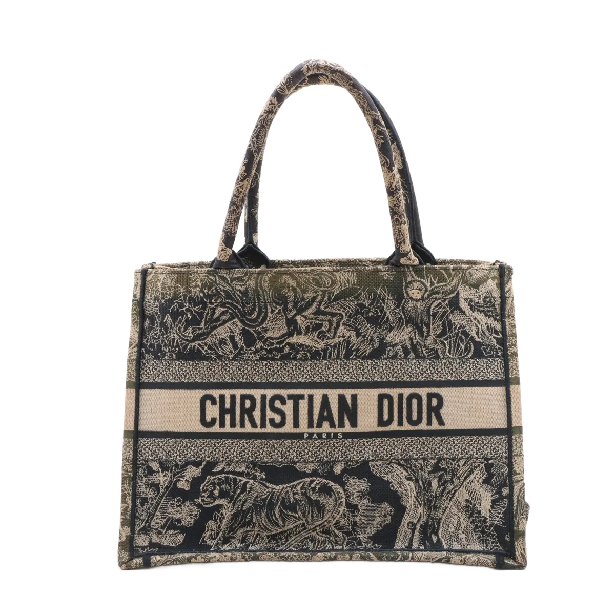 Christian Dior Book Tote Embroidered Canvas Medium