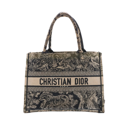 Christian Dior Book Tote Embroidered Canvas Medium