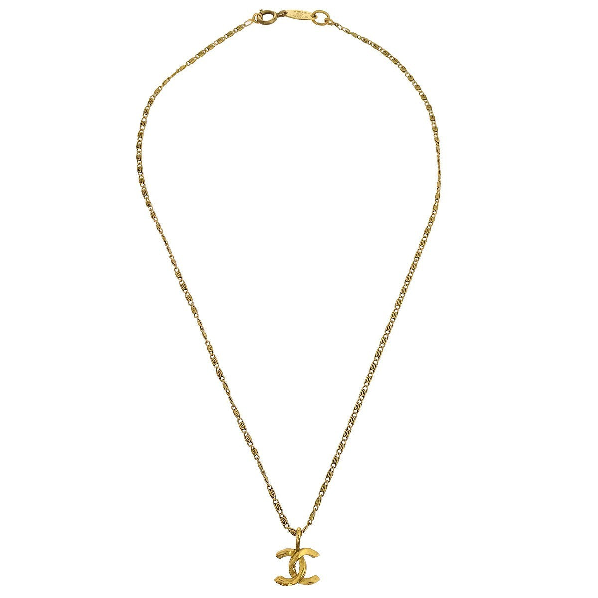Chanel Vintage CC Pendant Necklace Metal Product Image