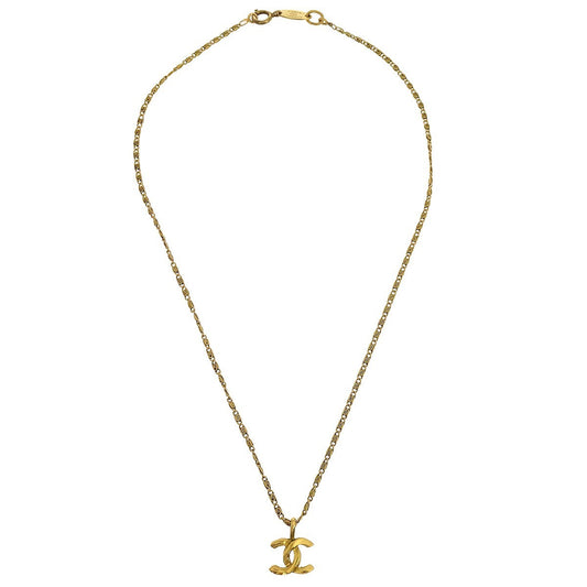 Chanel Vintage CC Pendant Necklace Metal Product Image