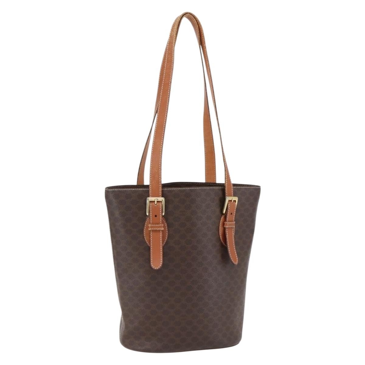 Celine Vintage Macadam Shopper Coated Canvas Small