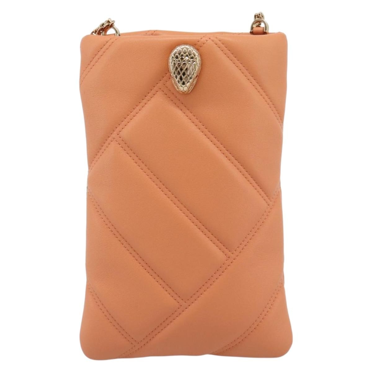Bvlgari Serpenti Cabochon Phone Holder on Chain Diagonal Quilted Leather Product Image
