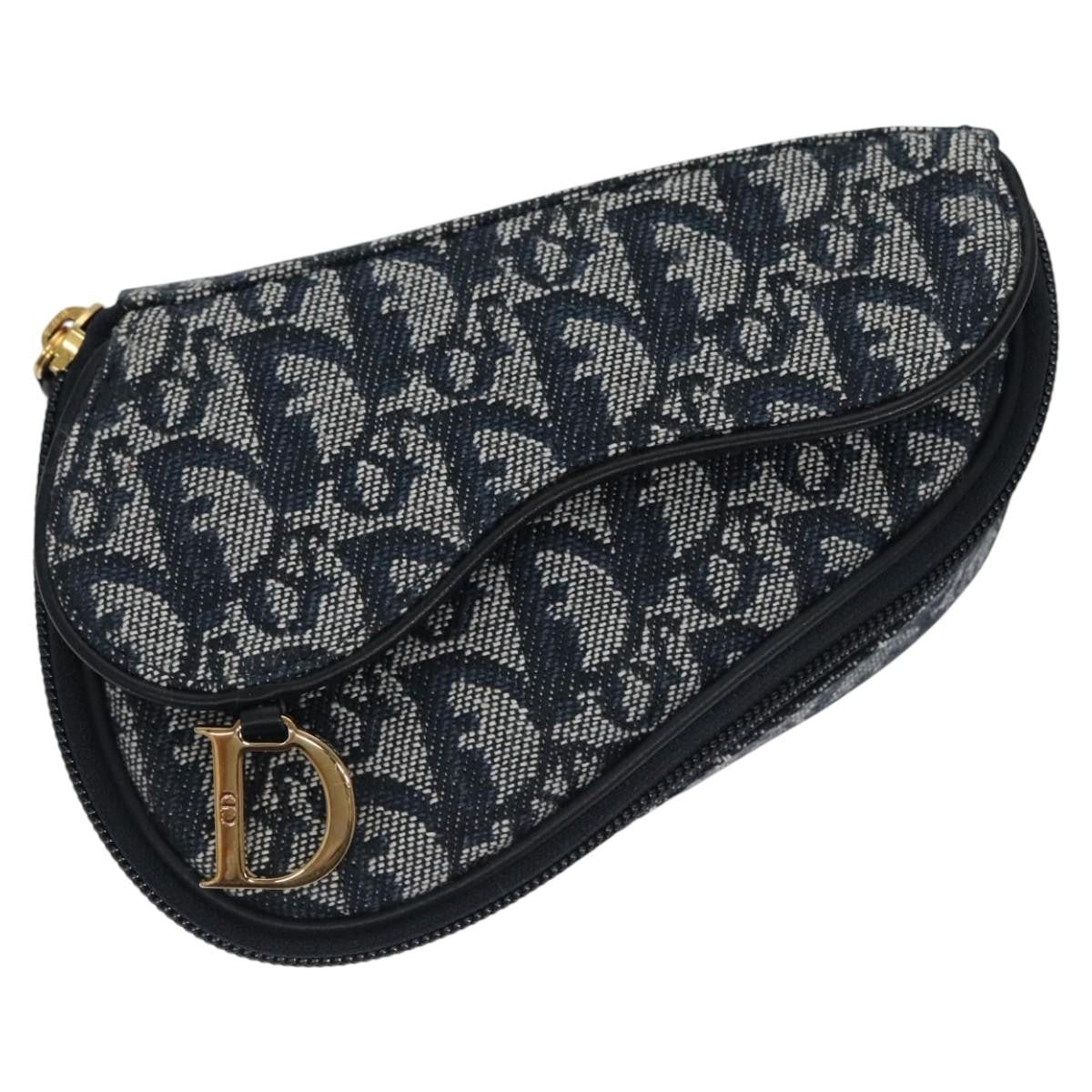 Christian Dior Vintage Saddle Coin Purse Diorissimo Canvas Product Image