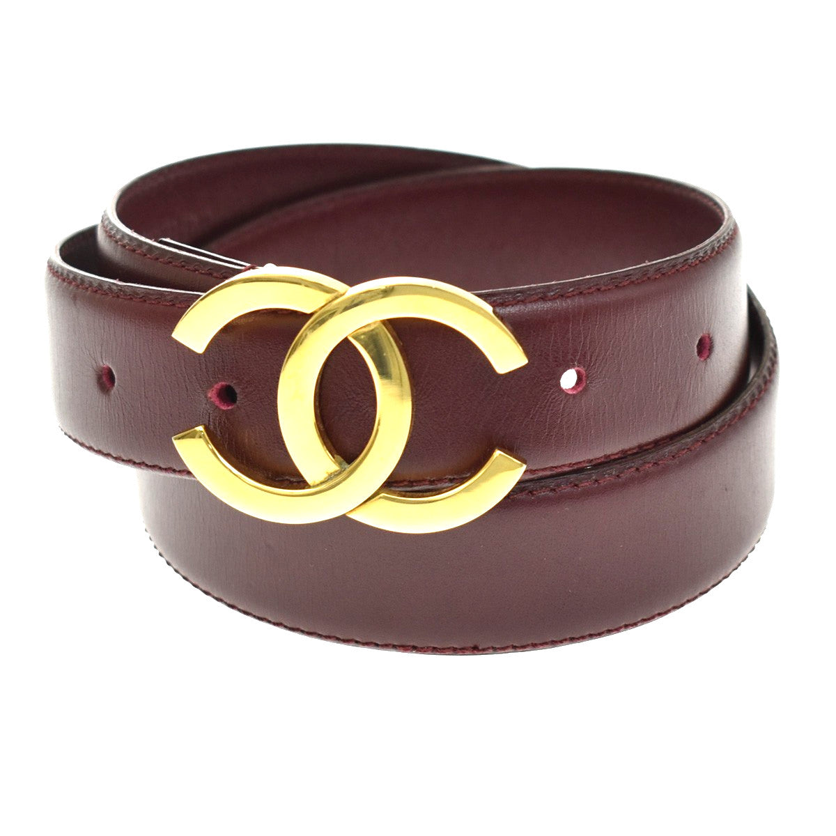 Chanel CC Logo Belt Leather Thin