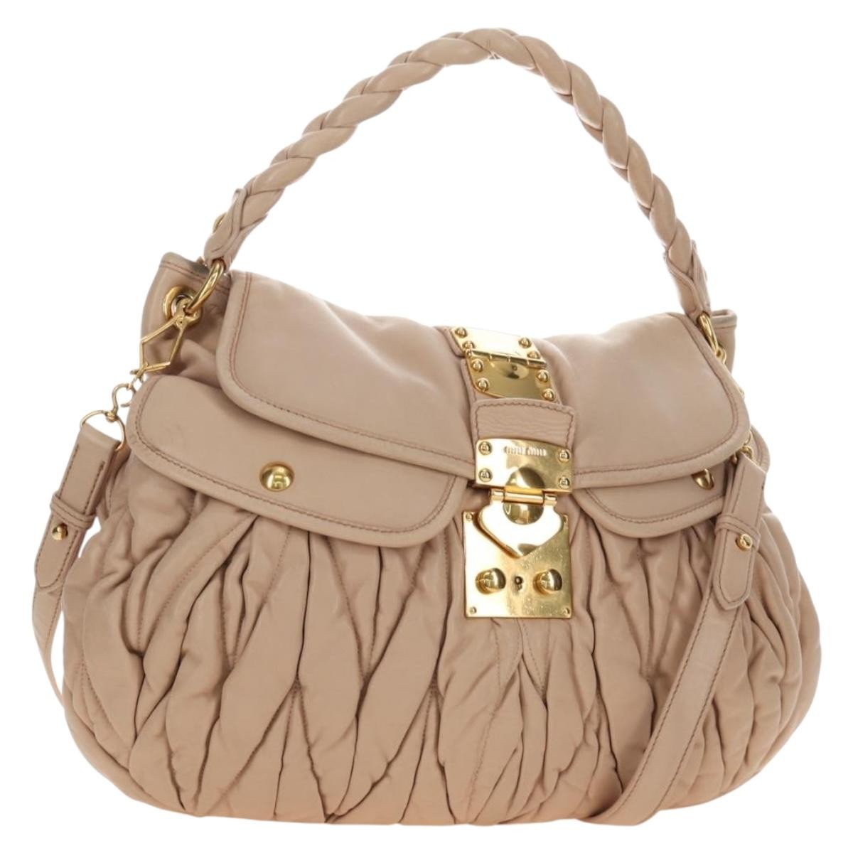 Miu Miu Madras Convertible Lock Tote Leather Medium
