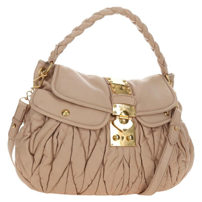 Miu Miu Madras Convertible Lock Tote Leather Medium