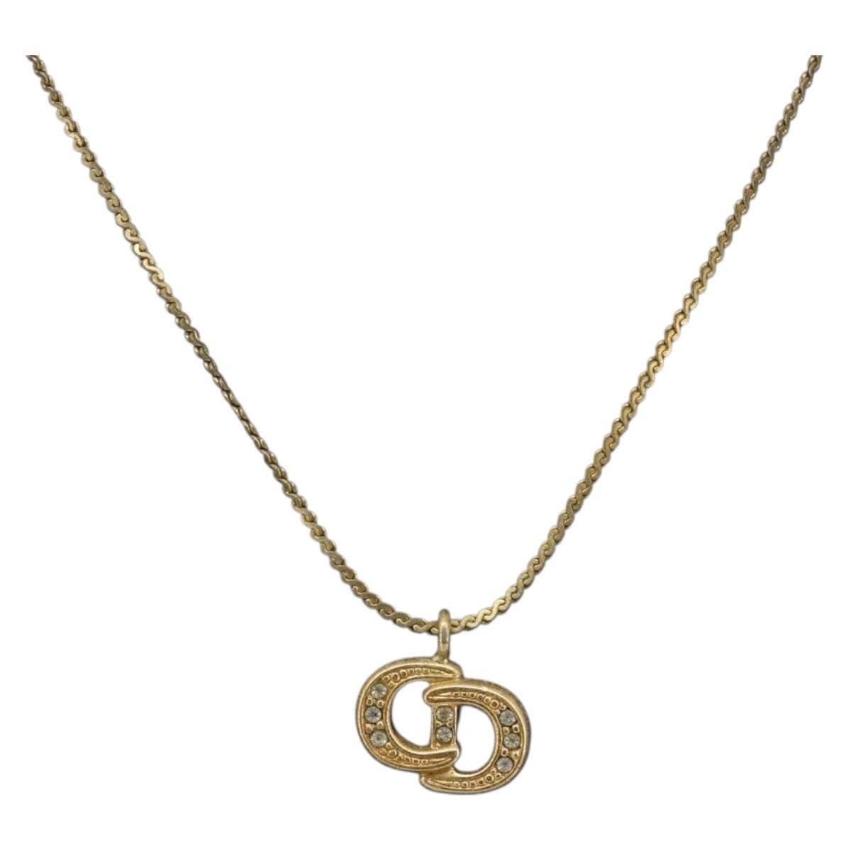 Christian Dior Vintage CD Pendant Metal with Crystals Product Image