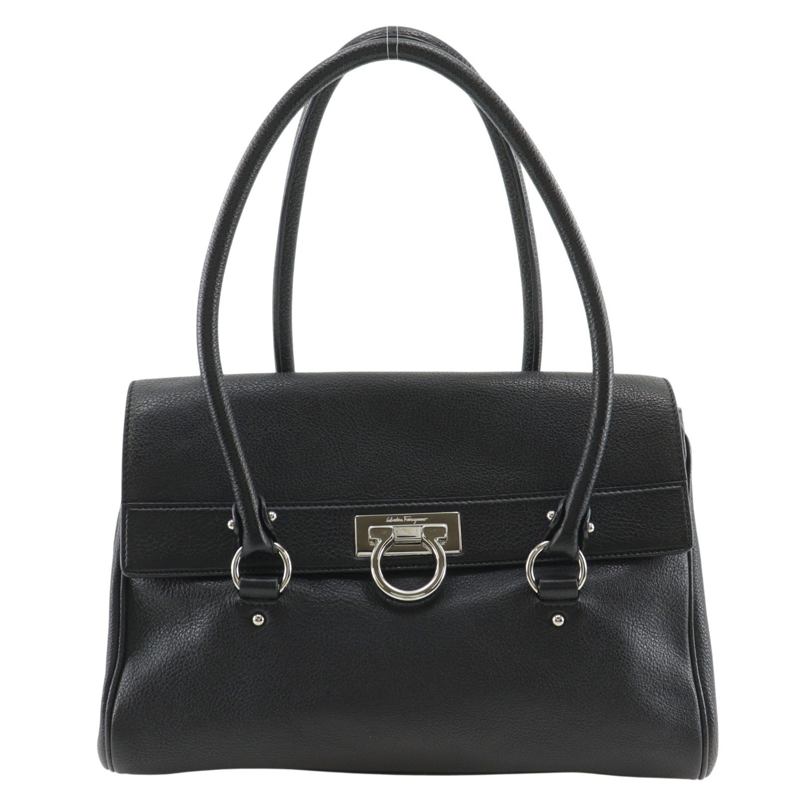 Salvatore Ferragamo Gancini Satchel Leather Medium