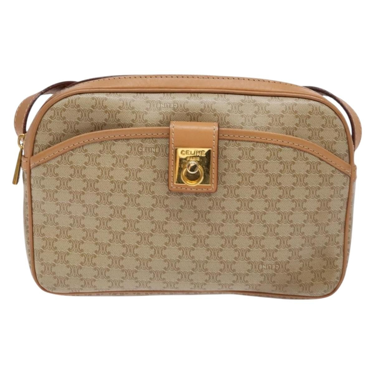 Celine Vintage Macadam Shoulder Bag Canvas and Leather Product Image