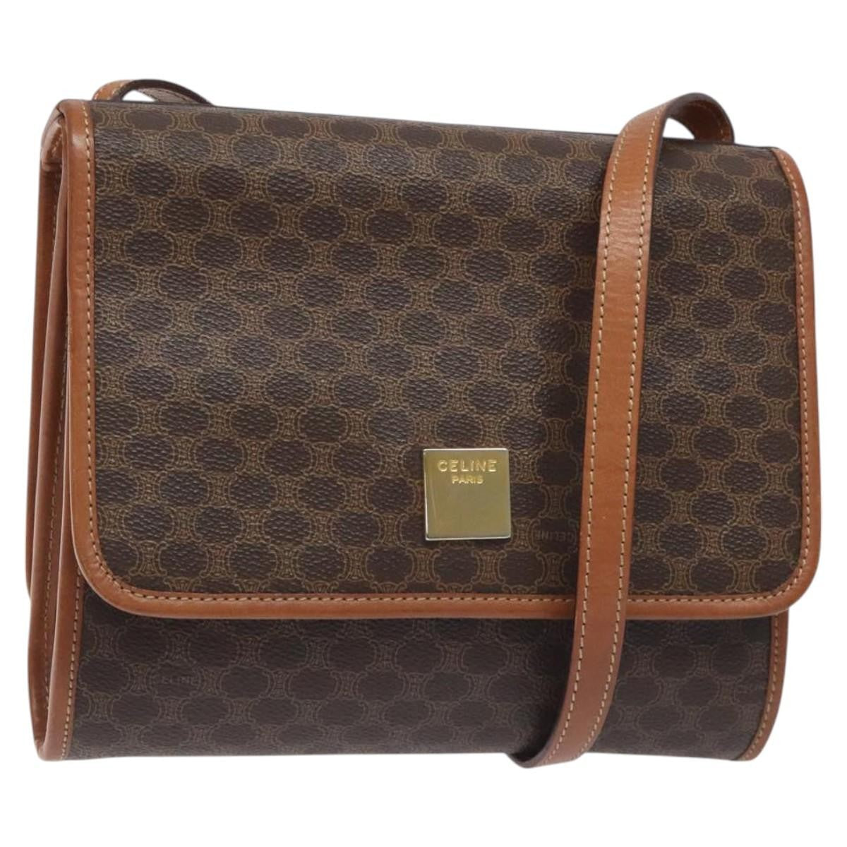 Celine Vintage Macadam Shoulder Bag Canvas and Leather Product Image