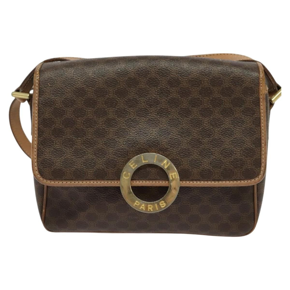 Celine Vintage Macadam Circle Logo Canvas and Leather Product Image