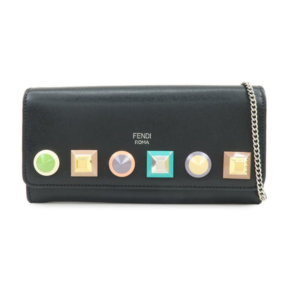 Fendi Continental Wallet on Chain Studded Leather Product Image