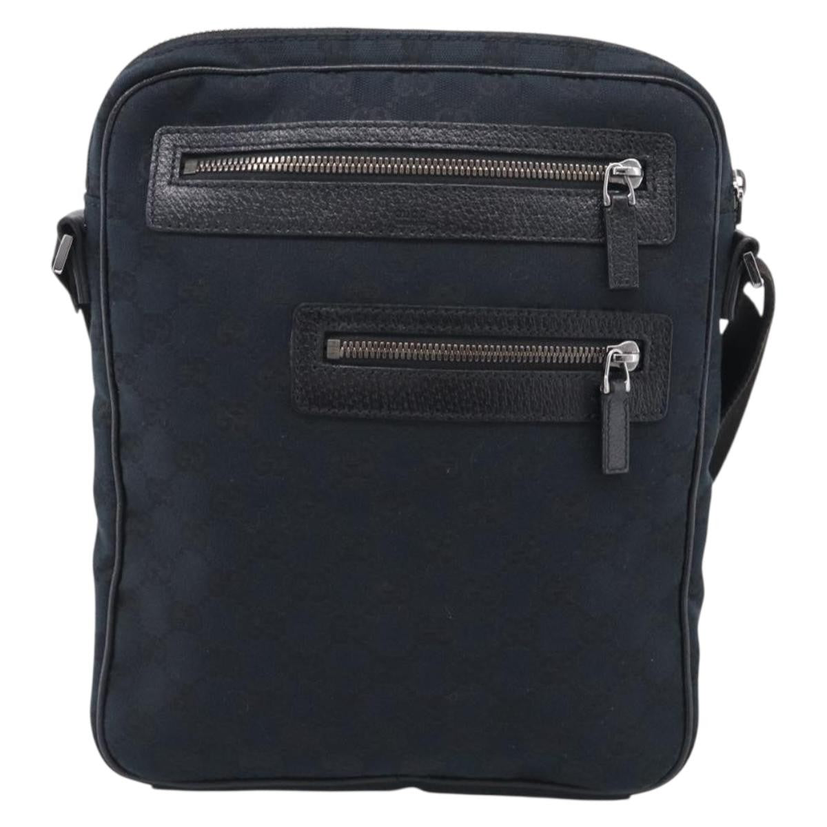 Gucci Front Zip Messenger Canvas and Leather Small