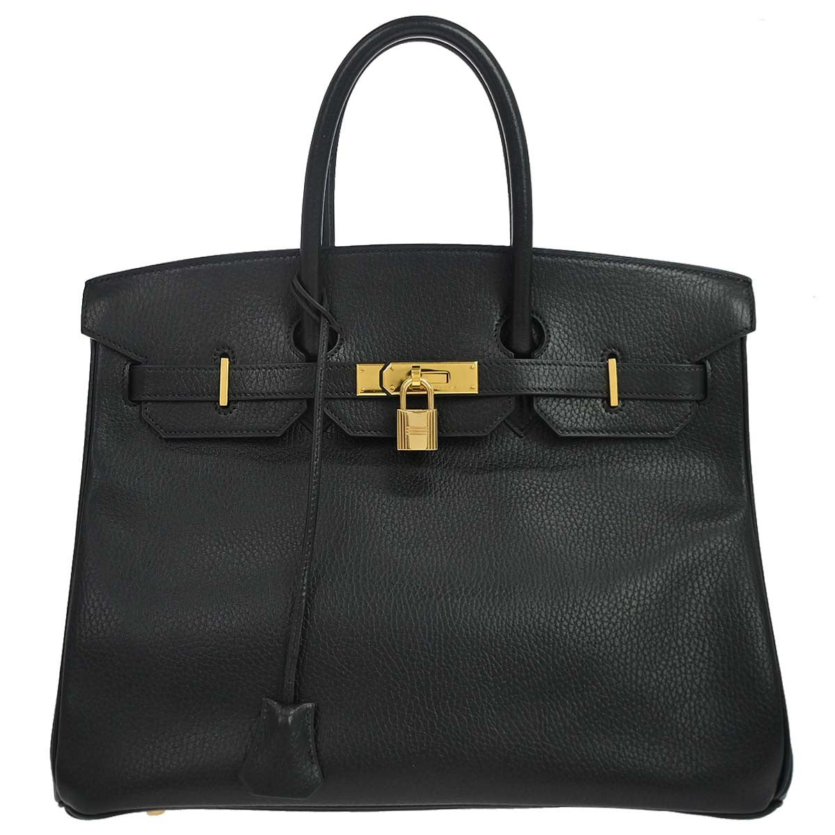 Hermes Birkin Black Ardennes with Gold Hardware 35