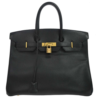 Hermes Birkin Black Ardennes with Gold Hardware 35