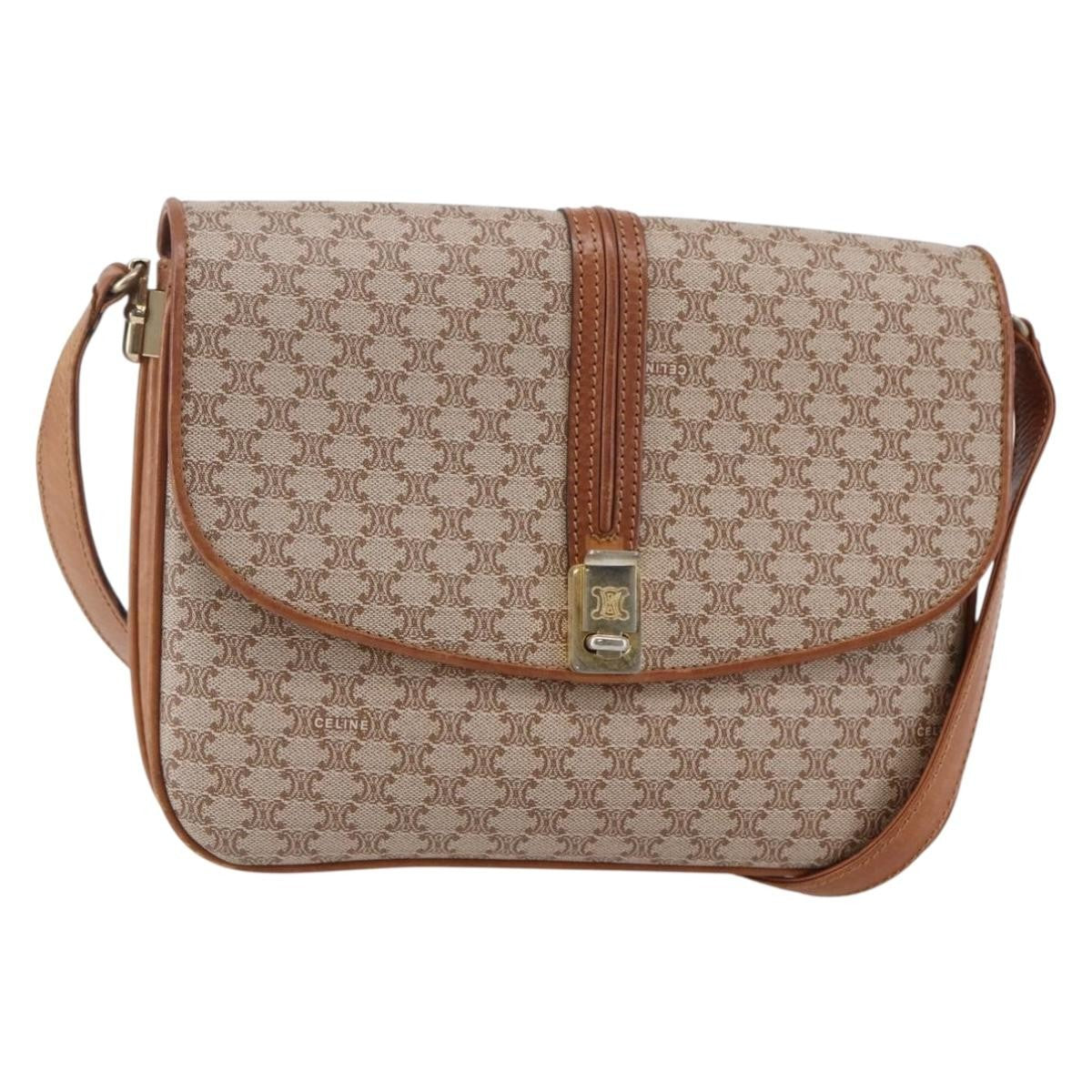 Celine Vintage Macadam Shoulder Bag Canvas and Leather Product Image