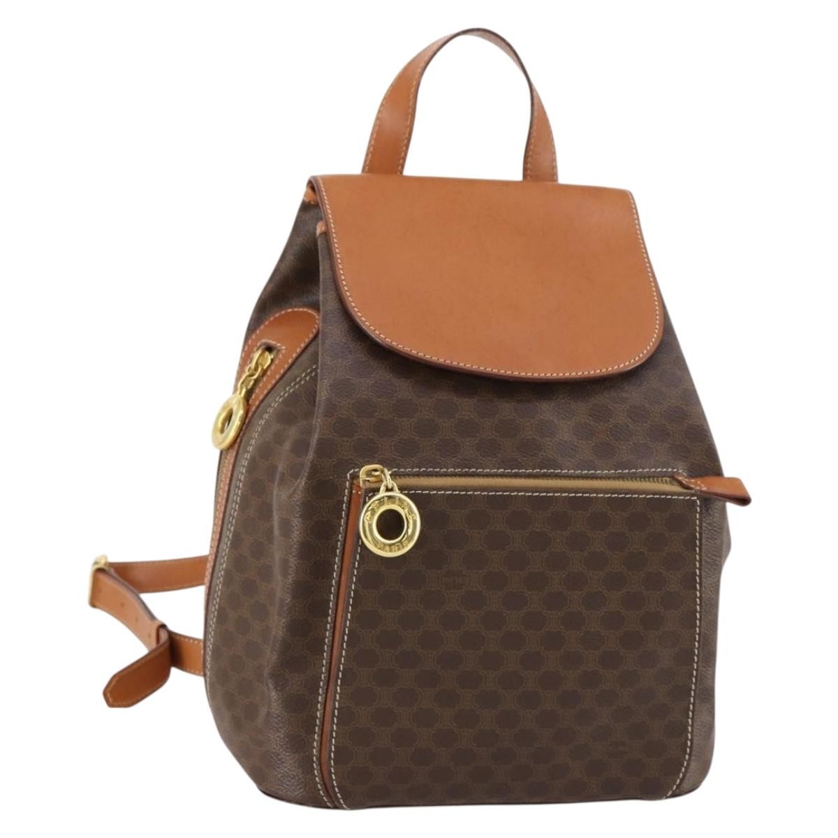 Celine Vintage Macadam Backpack Canvas and Leather Product Image