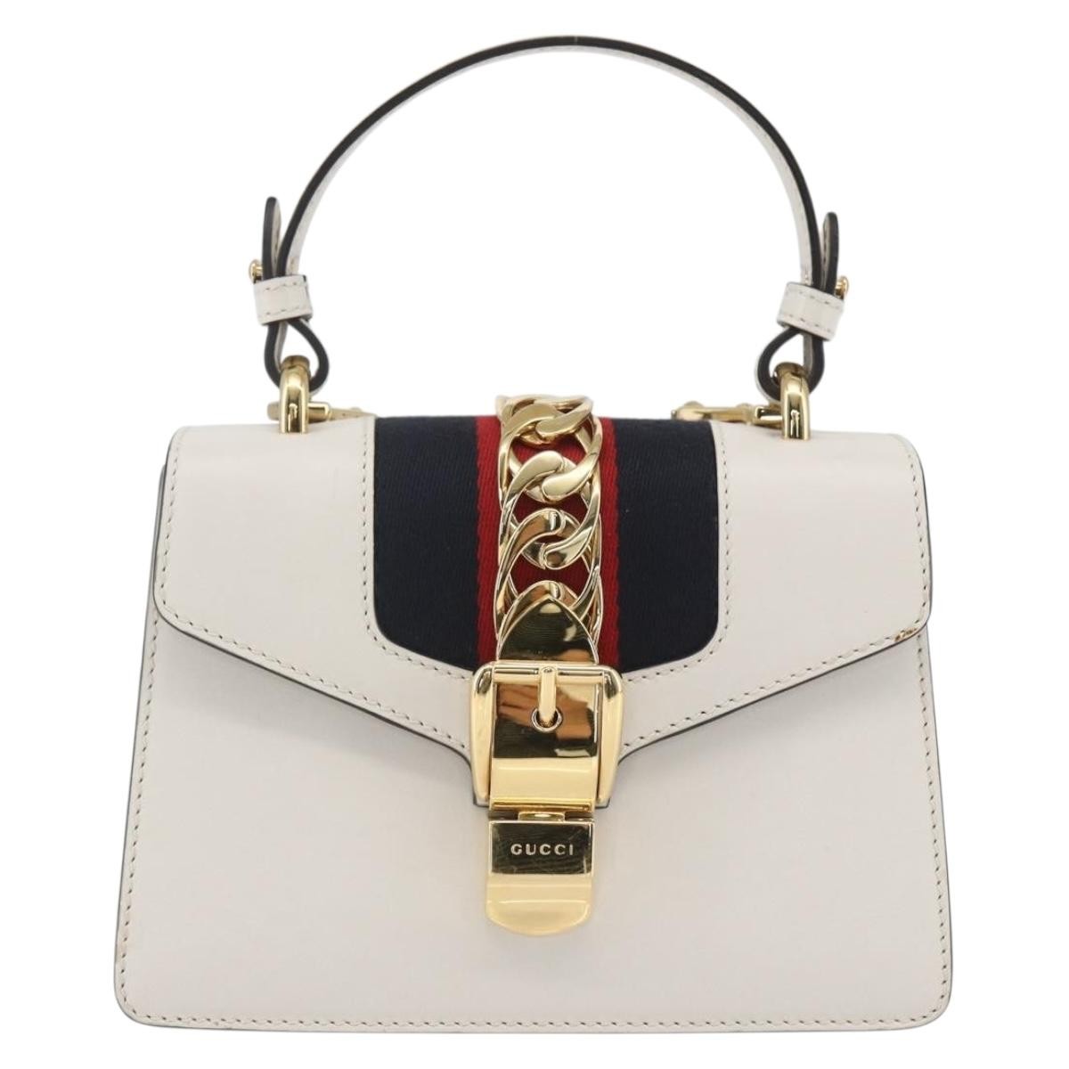 Gucci Sylvie Top Handle Bag Leather Mini