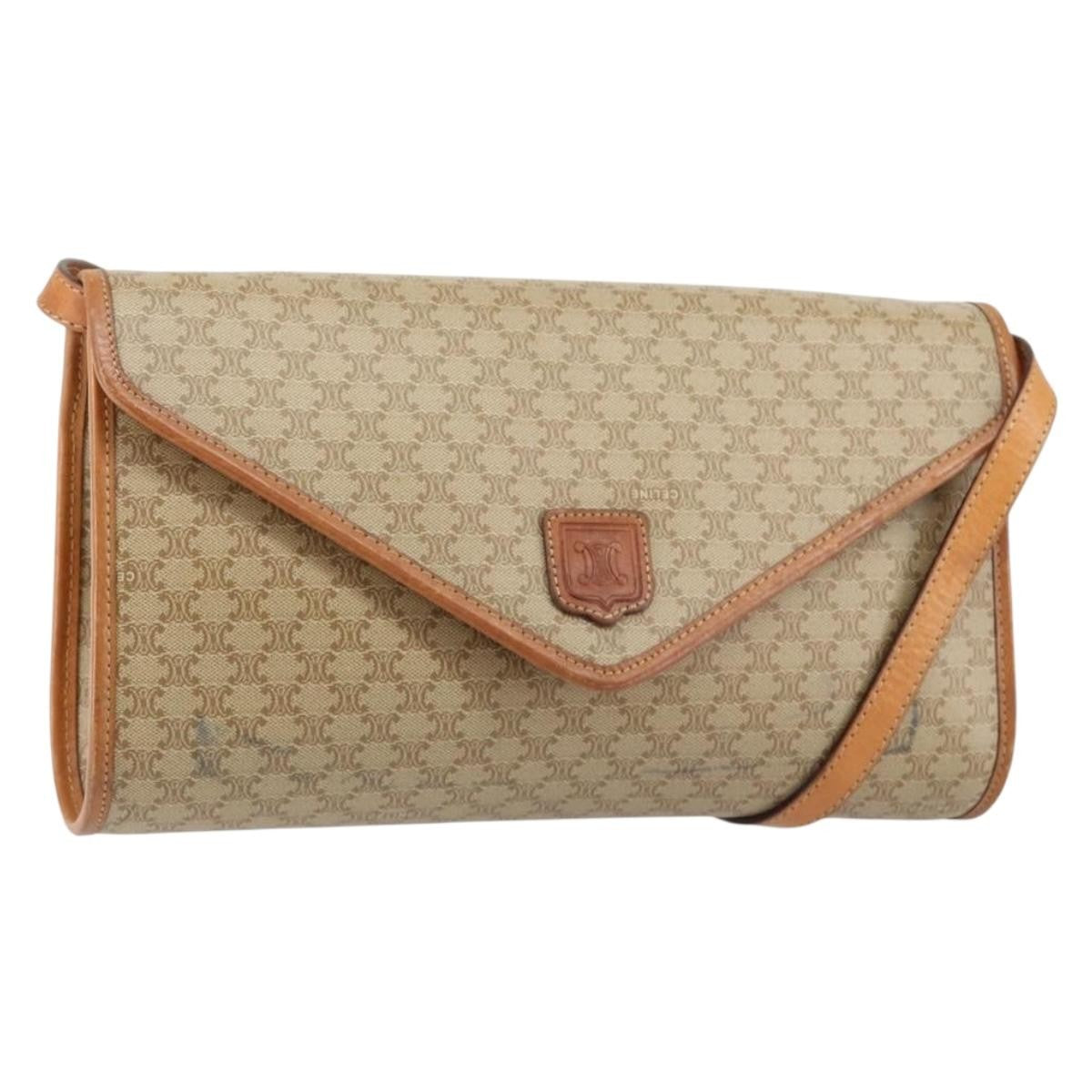 Celine Vintage Macadam Shoulder Bag Canvas and Leather Product Image