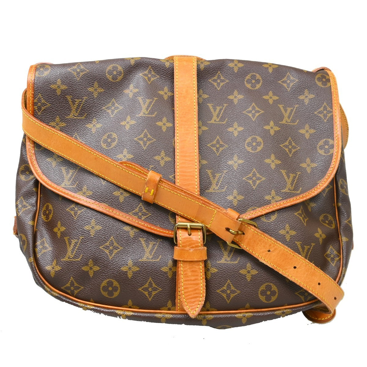 Louis Vuitton Saumur Handbag Monogram Canvas 35