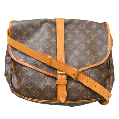 Louis Vuitton Saumur Handbag Monogram Canvas 35