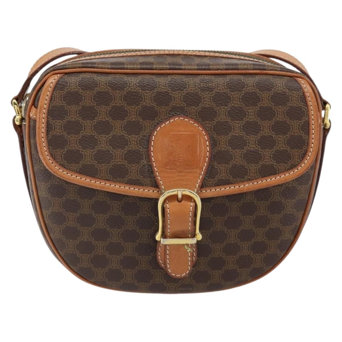 Celine Vintage Macadam Shoulder Bag Canvas and Leather Product Image