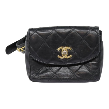 Chanel Vintage Flap Belt Quilted Leather Small