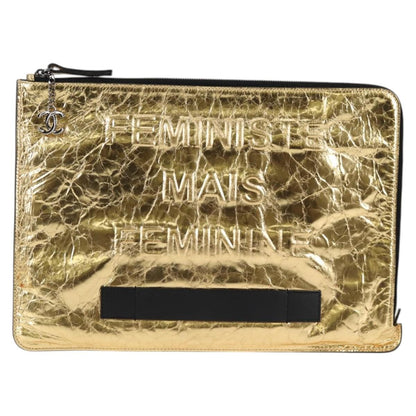 Chanel Feminine Pouch Crinkled Leather Large