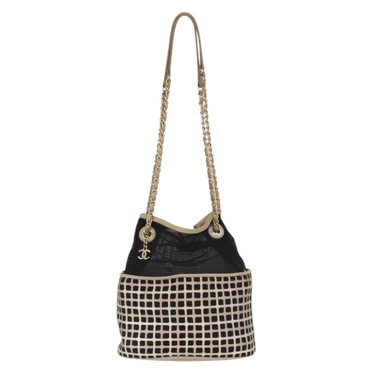 Chanel Chain Bucket Bag Mesh and Leather Small