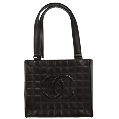 Chanel Chocolate Bar CC Tote Quilted Leather Small