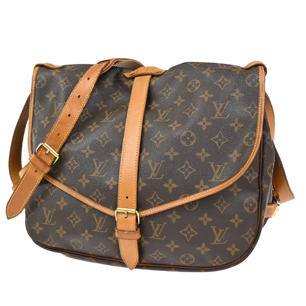 Louis Vuitton Saumur Handbag Monogram Canvas 35