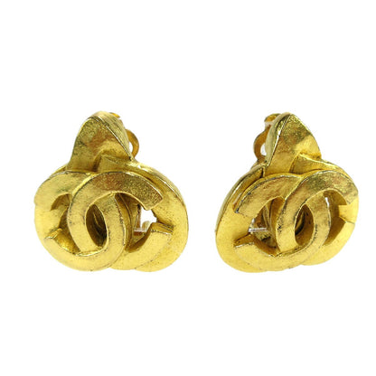 Chanel Vintage CC Heart Clip-On Earrings Metal Small
