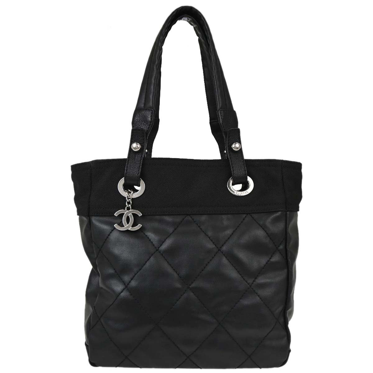 Chanel Biarritz Tote Quilted Coated Canvas Small