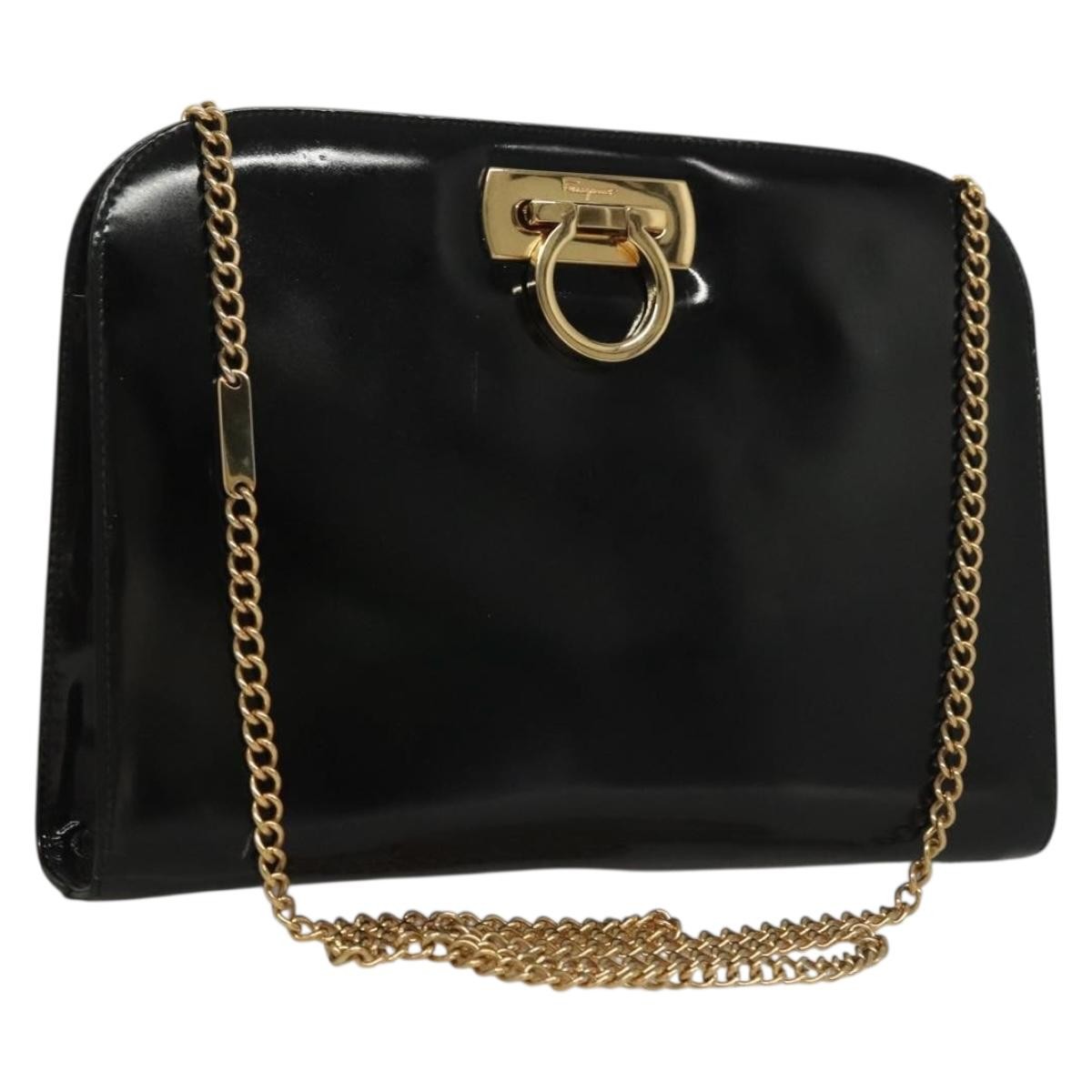 Salvatore Ferragamo Gancini Shoulder Bag Patent Leather Product Image