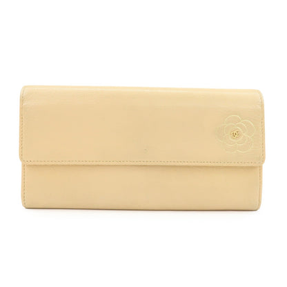 Chanel Camellia Flap Leather Long