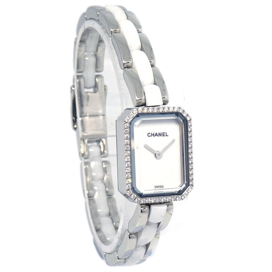 Chanel Premiere Mini Quartz Watch Stainless Steel and Ceramic with Diamond Bezel 15