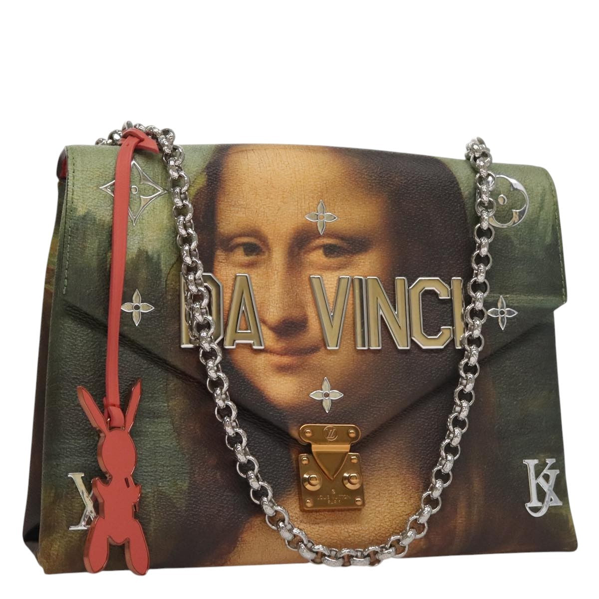 Louis Vuitton Chain Shoulder Bag Limited Edition Jeff Koons Da Vinci Print Canvas Product Image