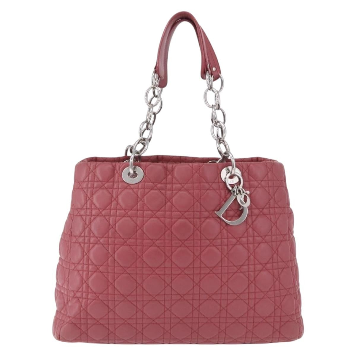Christian Dior Soft Chain Tote Cannage Quilt Lambskin Large