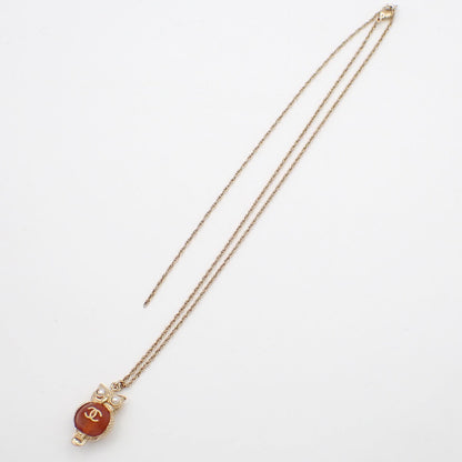 Chanel Owl Pendant Necklace Gold Plated Product Image